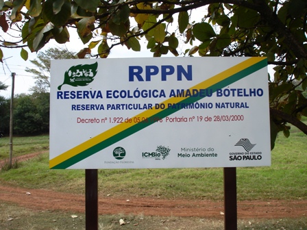 Placa entrada da RPPN